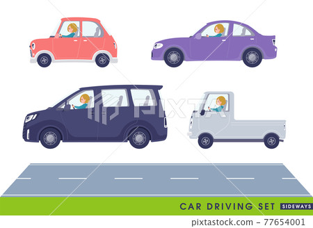 一組穿連帽衫的女人開車 77654001