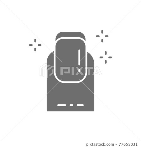 Vector french manicure, square nail gray icon. 77655031