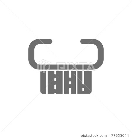 Hand grip nail, manicure brush gray icon. Hand grip nail, manicure brush gray icon. 77655044