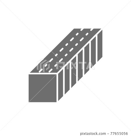 Vector nail file, manicure buffer gray icon. Vector nail file, manicure buffer gray icon. 77655056