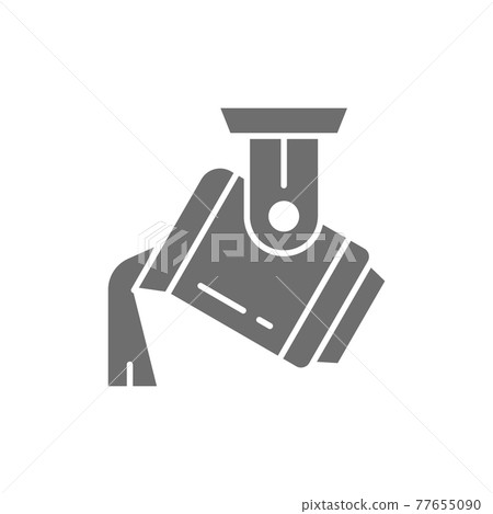 Casting metal, steel production, metallurgy gray icon. 77655090