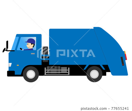 Male worker driving a garbage truck Male worker driving a garbage truck 77655241