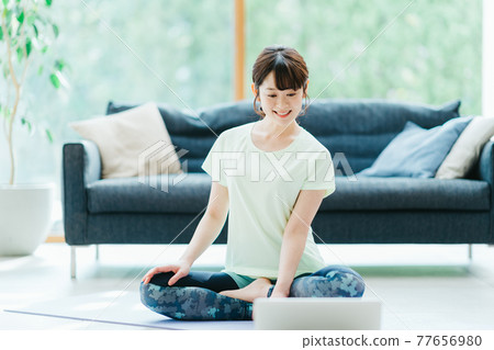 Relaxed woman young Relaxed woman young 77656980