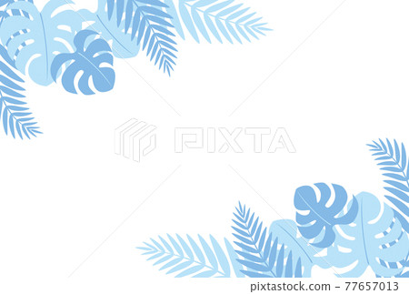 帶葉植物圖案的夏季賀卡明信片模板，無字母 77657013