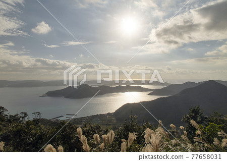View from the observation deck of Amami Nature Observation Forest in Tatsugo Town, Amami Oshima 77658031