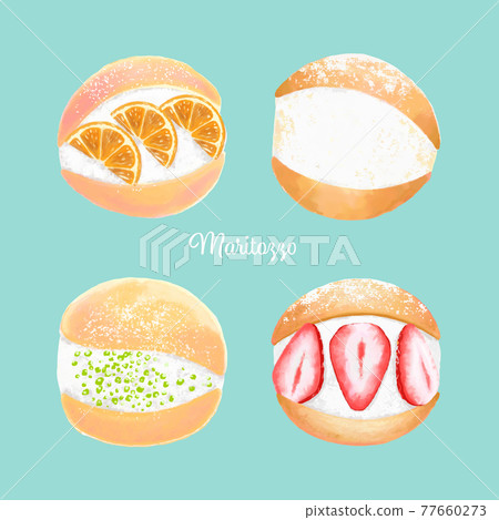 Various maritozzo illustrations 77660273