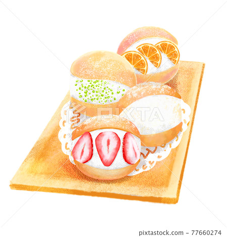 Various maritozzo illustrations 77660274