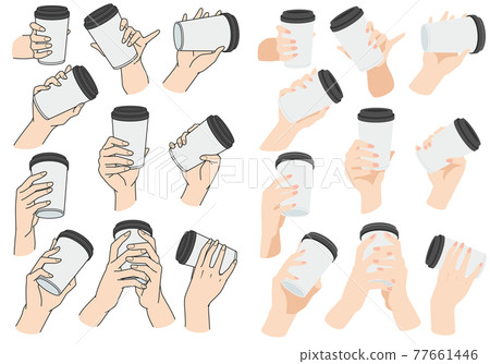 手拿咖啡杯 <白> 77661446