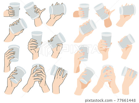 Hand holding a fashionable paper cup 77661448