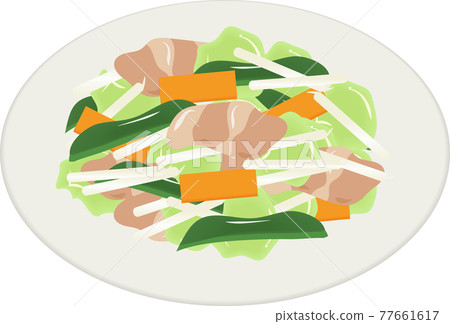 炒肉炒蔬菜 77661617