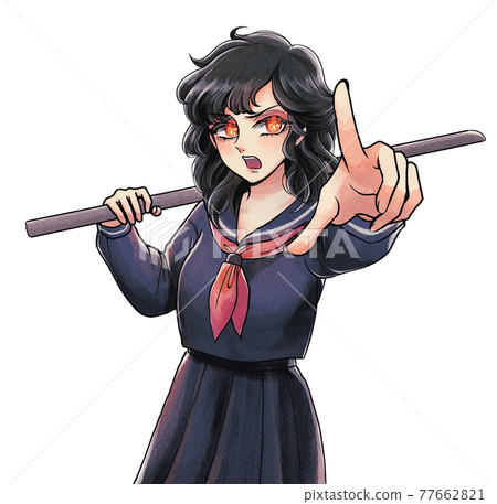 Shojo manga touch, 80's style hot-blooded female bancho Shojo manga touch, 80's style hot-blooded female bancho 77662821