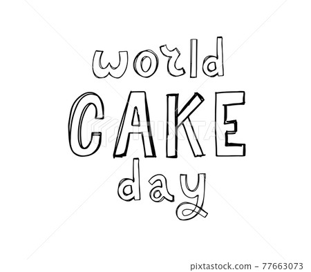 Happy Cake day Lettering Calligraphy llustration Vector Design Color 77663073