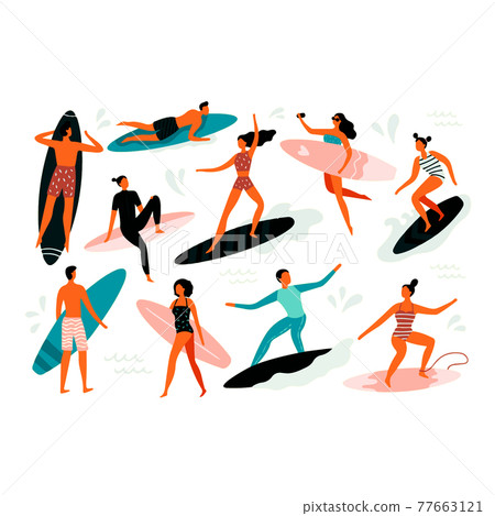 Summer, transmission, surfing, waves, waves, beaches, beaches, sea, swimwear, sandy beaches, parties, sun, sun, marine, holidays 77663121