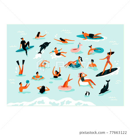 Summer, transmission, surfing, waves, waves, beaches, beaches, sea, swimwear, sandy beaches, parties, sun, sun, marine, holidays 77663122