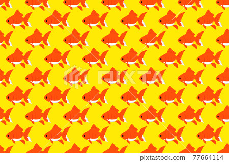 Cute seamless background illustration of goldfish Cute seamless background illustration of goldfish 77664114