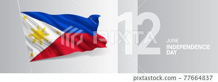 Philippines happy independence day greeting card, banner vector illustration 77664837
