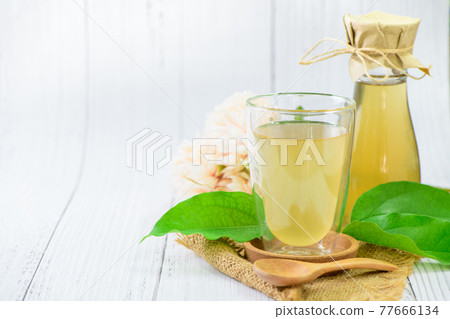 Kombucha tea with Tiliacora triandra or Bamboo grass leaf, Kombucha tea with Tiliacora triandra or Bamboo grass leaf, 77666134