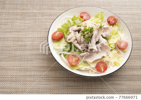 Cold shabu-shabu salad of pork Cold shabu-shabu salad of pork 77666971