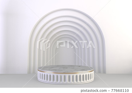 3d rendering, Luxury Podium roman style on background white for show product. 3d rendering, Luxury Podium roman style on background white for show product. 77668110