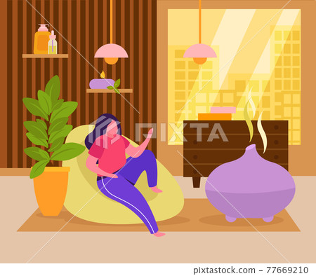 Aromatherapy Flat Background 77669210