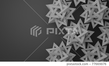 3D illustration with a space for a text and abstract geometrical shapes. 77669876
