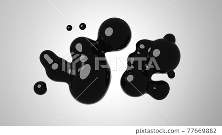 3D illustration of an abstract shape 77669882
