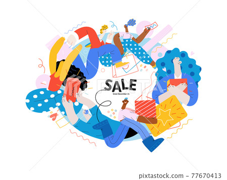Discounts, sale, promotion. Flat vector modern illustration Discounts, sale, promotion. Flat vector modern illustration 77670413