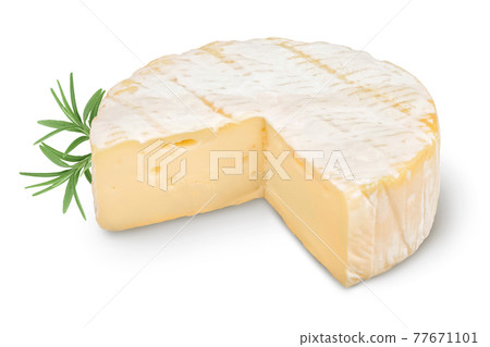 Camembert cheese isolated on white background with clipping path and full depth of field 77671101