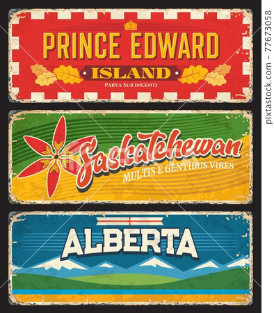 Prince Edward Island, Saskatchewan, Alberta plates 77673058
