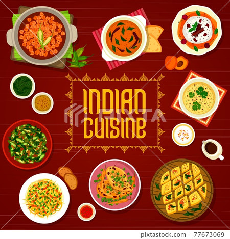 Indian cuisine restaurant menu cover, spice food Indian cuisine restaurant menu cover, spice food 77673069