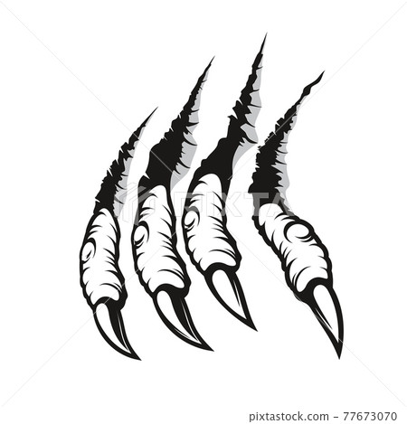Dragon claw marks, monster fingers with long nails Dragon claw marks, monster fingers with long nails 77673070
