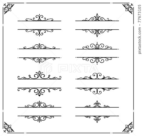 Vintage borders and frames with vector flourishes 77673105