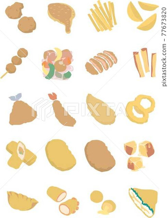 油炸食品插圖集 油炸食品插圖集 77673820