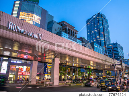 View of Tokyo cityscape of Japan, such as Roppongi intersection = May 14 77674224