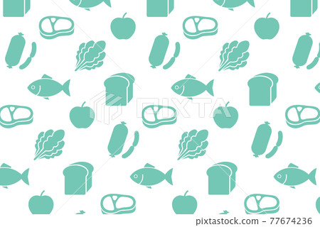 魚、肉和蔬菜的簡單圖案 77674236