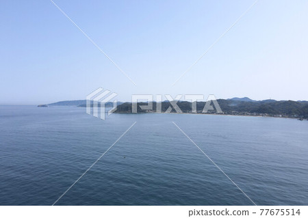 Chiba Prefecture Tomiura Hokkezaki Promenade Uraga Suido Drone aerial view 77675514