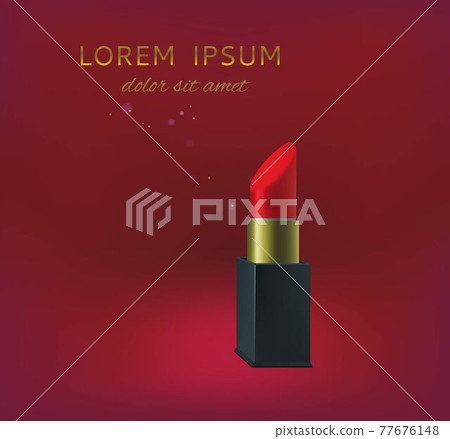 Illustration of red open lipstick. Vector illustration. Illustration of red open lipstick. Vector illustration. 77676148