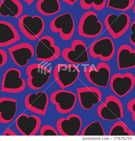 Purple Heart shaped brush stroke seamless pattern background Purple Heart shaped brush stroke seamless pattern background 77676254