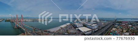 名古屋港金城碼頭附近的空中全景 名古屋港金城碼頭附近的空中全景 77676930