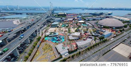 Aerial view of Legoland and Nagoya Port 77676931