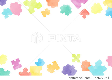 多彩可愛的拼圖框素材-插圖素材[77677031] - PIXTA圖庫