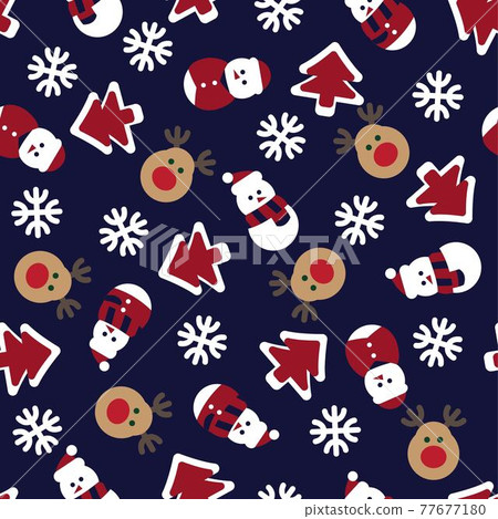 Christmas Snowman seamless pattern design 77677180