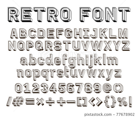 3d retro line font vector illustration. 77678902