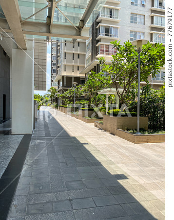 No people in public residential area during covid-19 social distancing No people in public residential area during covid-19 social distancing 77679177