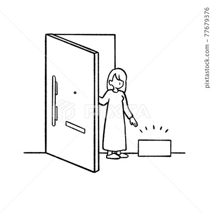 Line Drawing Illustration Of A Woman Receiving Stock Illustration
