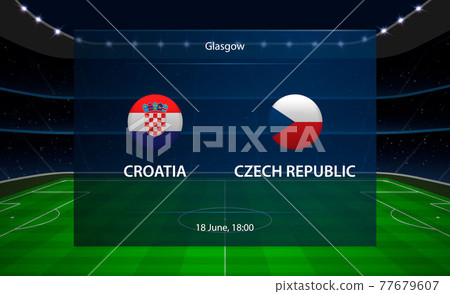 Croatia Vs Czech Republic Football Scoreboard.... - Stock Illustration ...