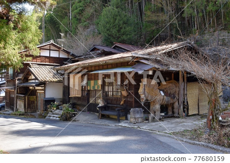 Straw rocking horse in Tsumago-juku, Nakasendo Straw rocking horse in Tsumago-juku, Nakasendo 77680159