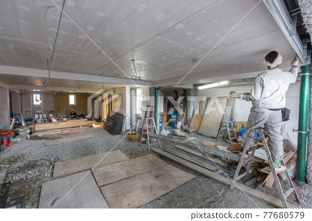 室內工程施工風景 室內工程施工風景 77680579