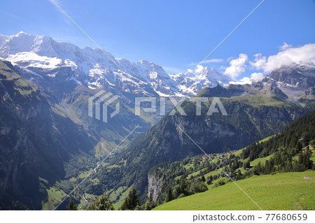 Scenery around Mürren (Switzerland) 77680659