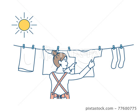 Housewife, woman, housework, illustration material 77680775
